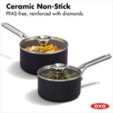 Ceramic Professional Non-Stick 4-Piece Saucepan Set (1.7 Qt & 2.3 Qt) O2