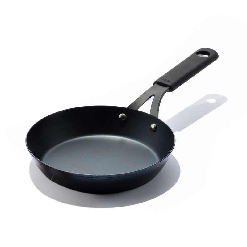 Carbon Steel Obsidian Series 8-Inch Frypan with Silicone Sleeve E5