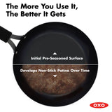 OXO Carbon Steel Obsidian Series 12-Inch Frypan with Silicone Sleeve A5