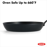 OXO Carbon Steel Obsidian Series 12-Inch Frypan with Silicone Sleeve A5