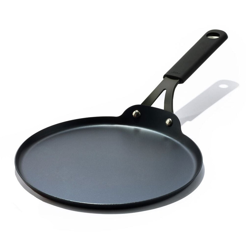 Obsidian Carbon Steel 10-Inch Crêpe Pan with Silicone Sleeve L6