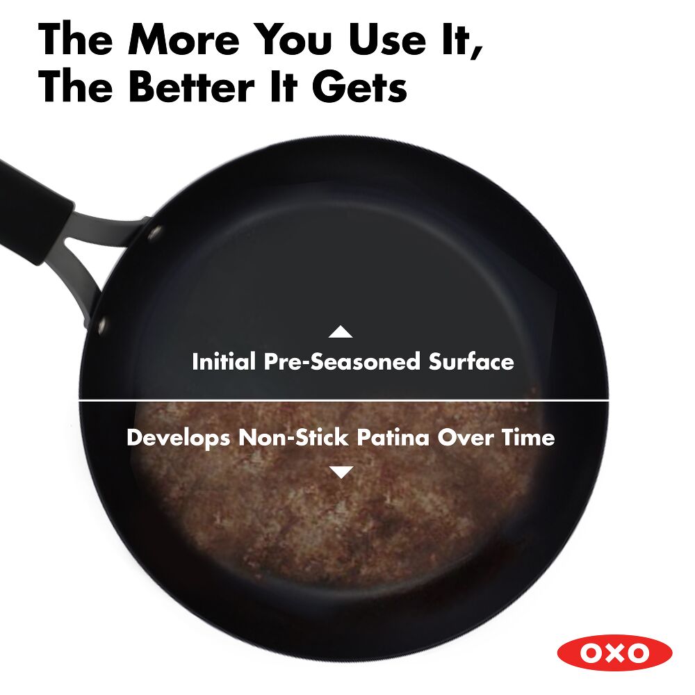 Obsidian Carbon Steel 10-Inch Crêpe Pan with Silicone Sleeve L6