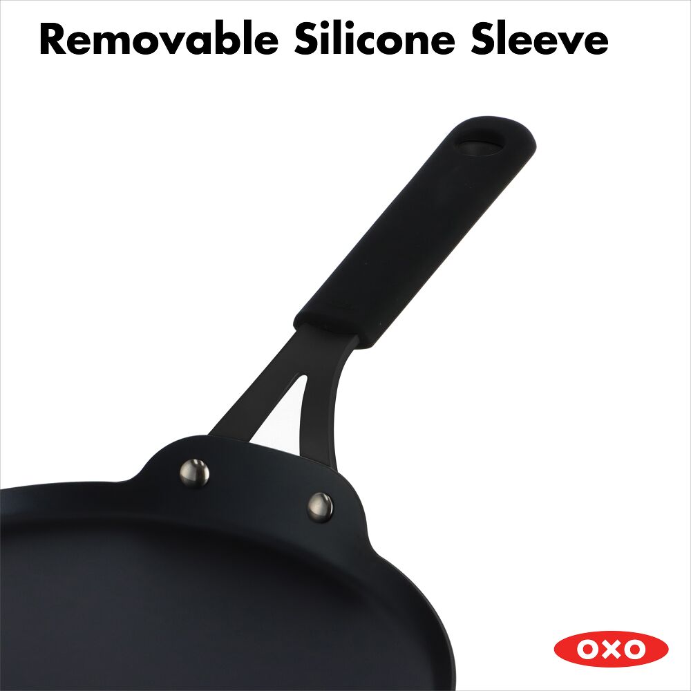 Obsidian Carbon Steel 10-Inch Crêpe Pan with Silicone Sleeve L6