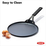 Obsidian Carbon Steel 10-Inch Crêpe Pan with Silicone Sleeve L6