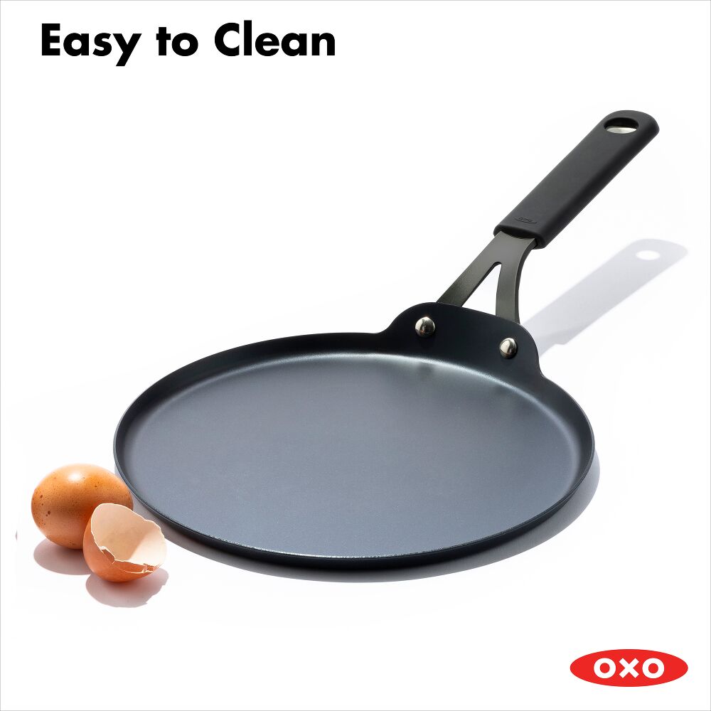 Obsidian Carbon Steel 10-Inch Crêpe Pan with Silicone Sleeve L6