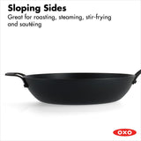 Carbon Steel Obsidian Series 12-Inch Wok with Silicone Sleeve F7