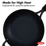 Carbon Steel Obsidian Series 12-Inch Wok with Silicone Sleeve F7