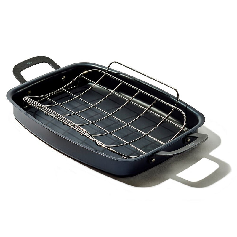 Carbon Steel Obsidian Series Roaster with Rack E1