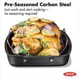Carbon Steel Obsidian Series Roaster with Rack E1