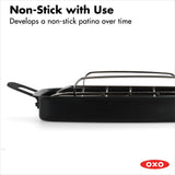 Carbon Steel Obsidian Series Roaster with Rack E1