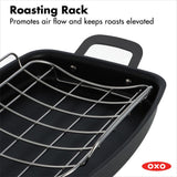 Carbon Steel Obsidian Series Roaster with Rack E1