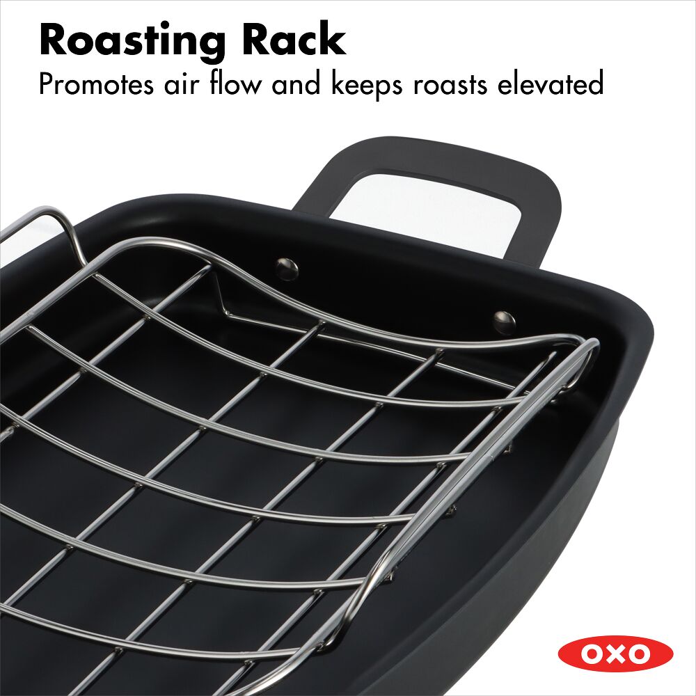 Carbon Steel Obsidian Series Roaster with Rack E1