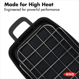 Carbon Steel Obsidian Series Roaster with Rack E1
