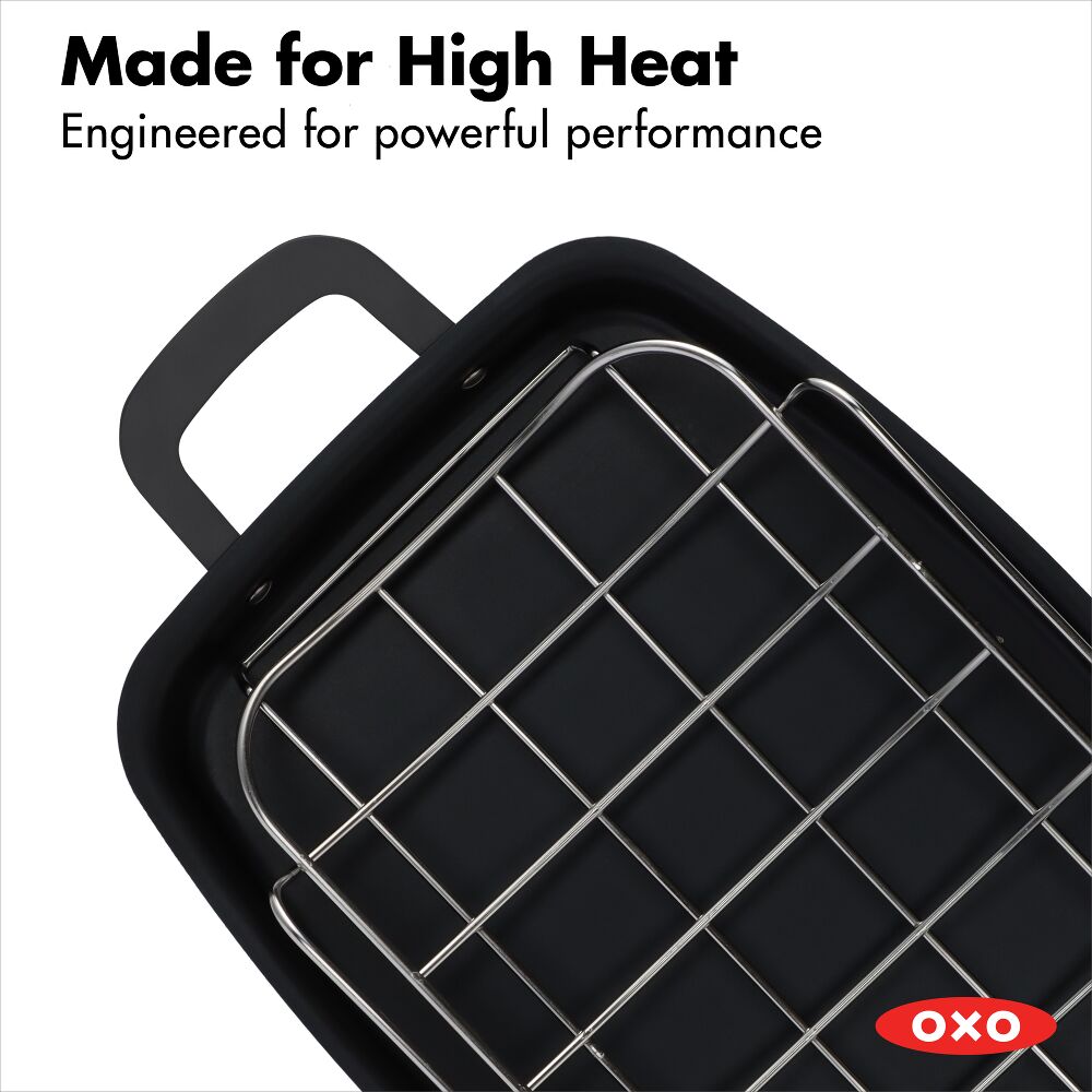Carbon Steel Obsidian Series Roaster with Rack E1