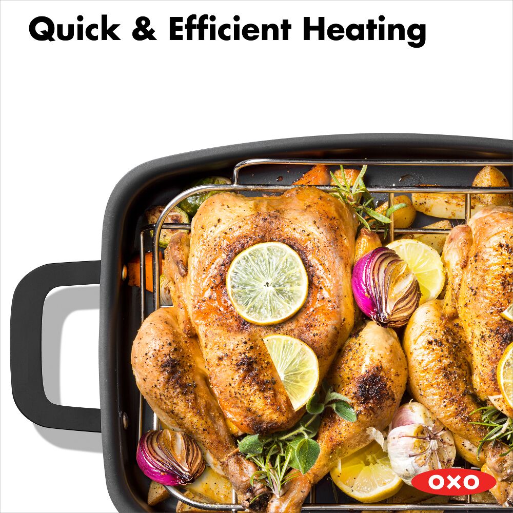 Carbon Steel Obsidian Series Roaster with Rack E1