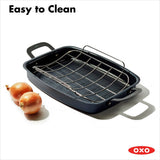 Carbon Steel Obsidian Series Roaster with Rack E1