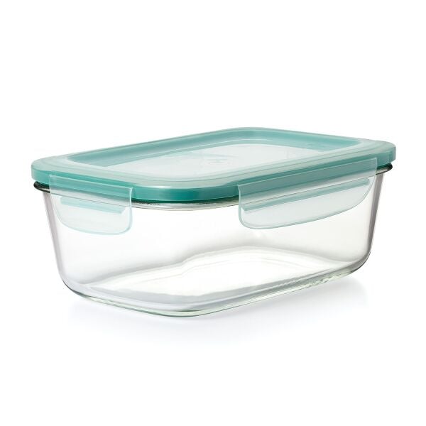 Smart Seal 8 Cup Glass Rectangle Container - Teal D4
