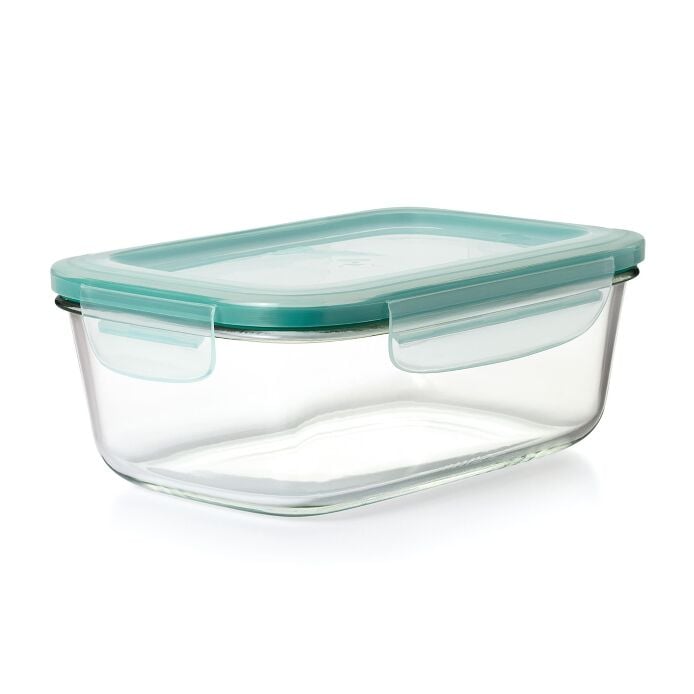 Smart Seal 8 Cup Glass Rectangle Container - Teal D4