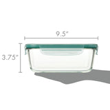 Smart Seal 8 Cup Glass Rectangle Container - Teal D4