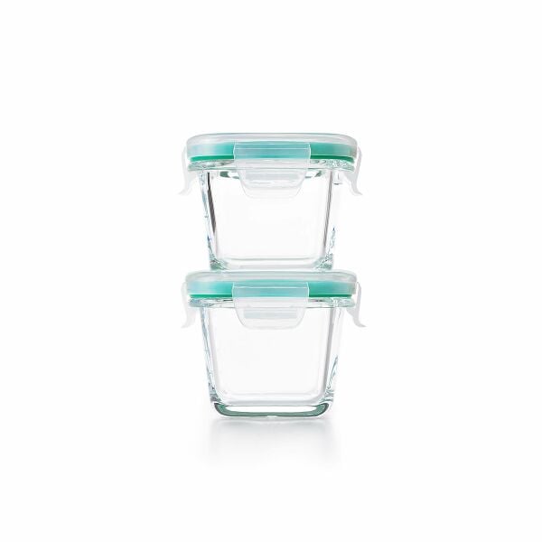 4 Piece Smart Seal Glass Mini Square Container Set J7