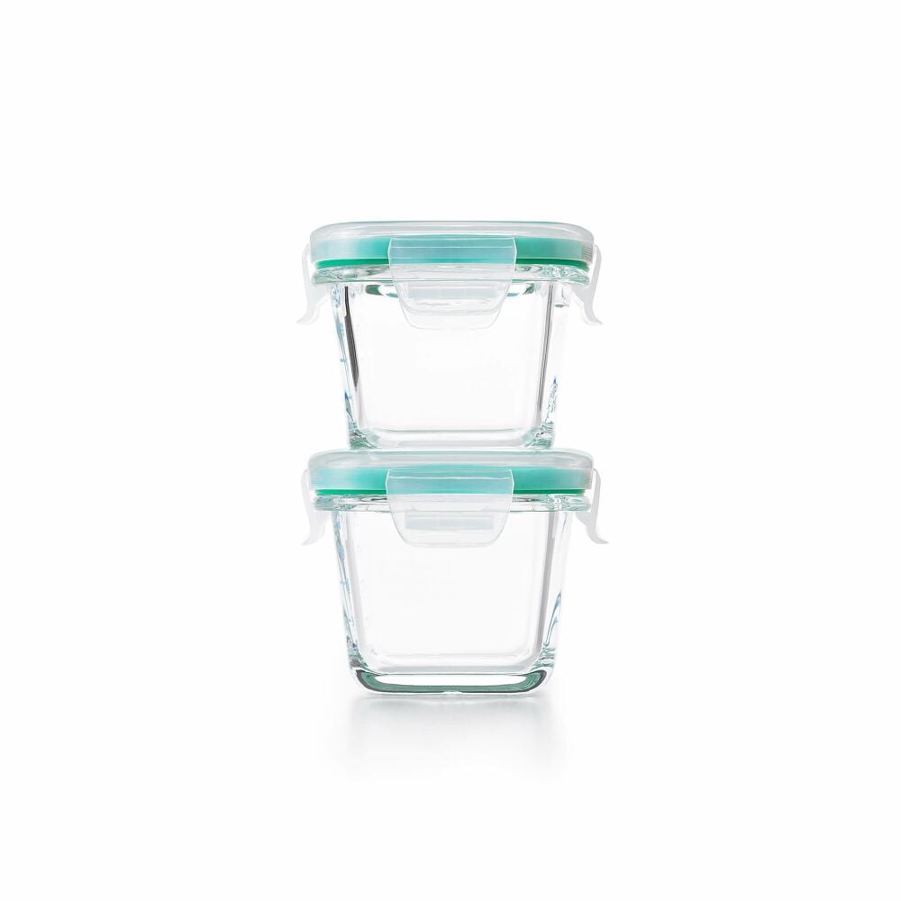 4 Piece Smart Seal Glass Mini Square Container Set J7