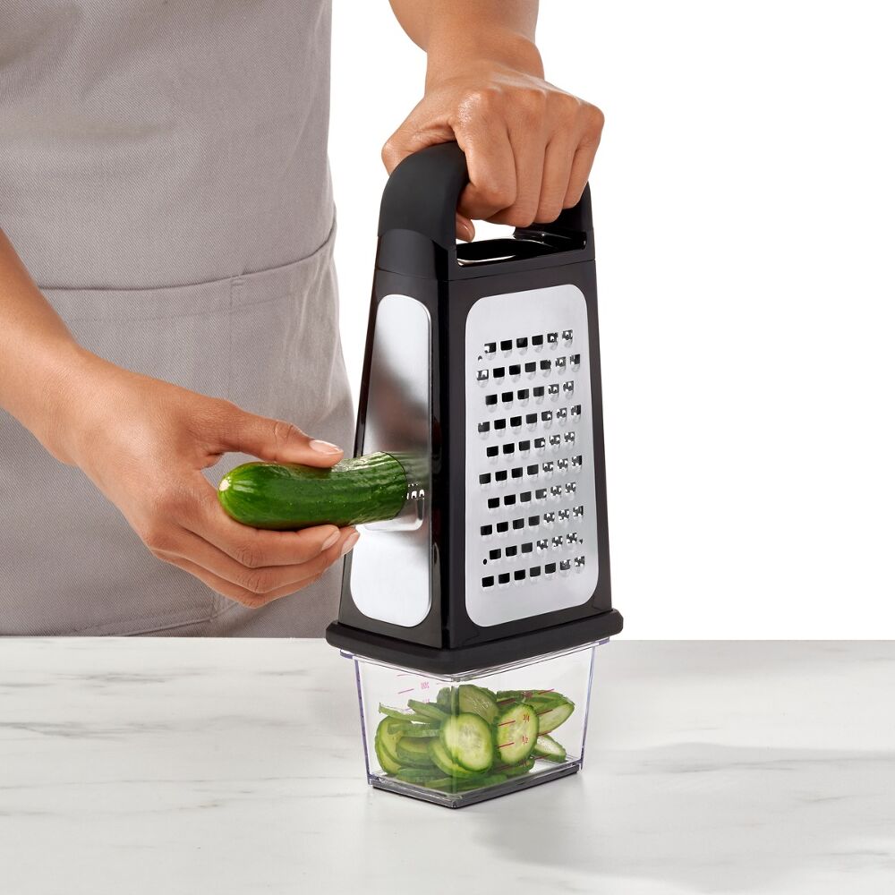 Etched Box Grater With Removable Zester O5