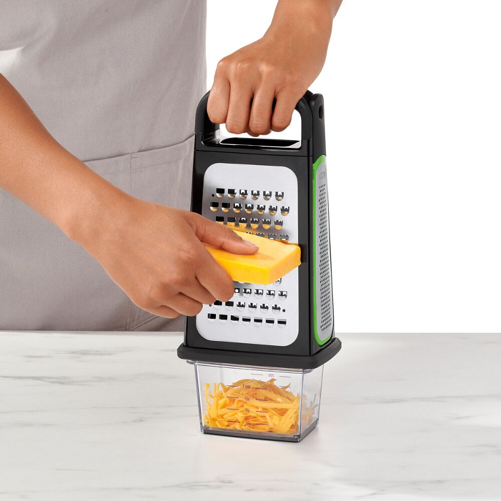 Etched Box Grater With Removable Zester O5