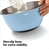3-Piece Stainless Steel Mixing Bowl Set - Blue/Gray A9