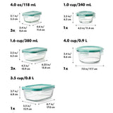 16 Piece Glass Smart Seal Everyday Container Set F6