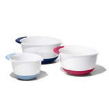 3 Piece Mixing Bowl Set New Colored Handles S5