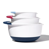 3 Piece Mixing Bowl Set New Colored Handles S5
