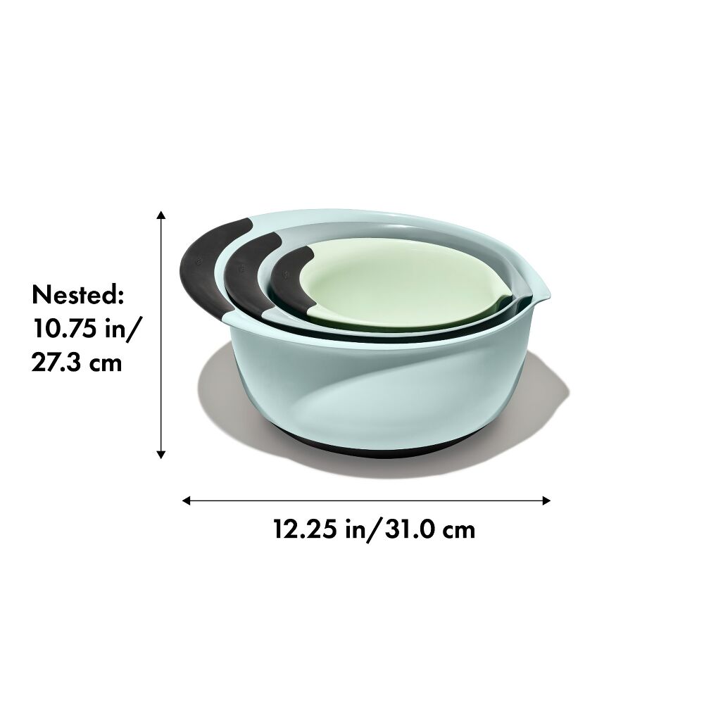 3 Piece Mixing Bowl Set - Cadet Blue, Tower Grey, Jade R7