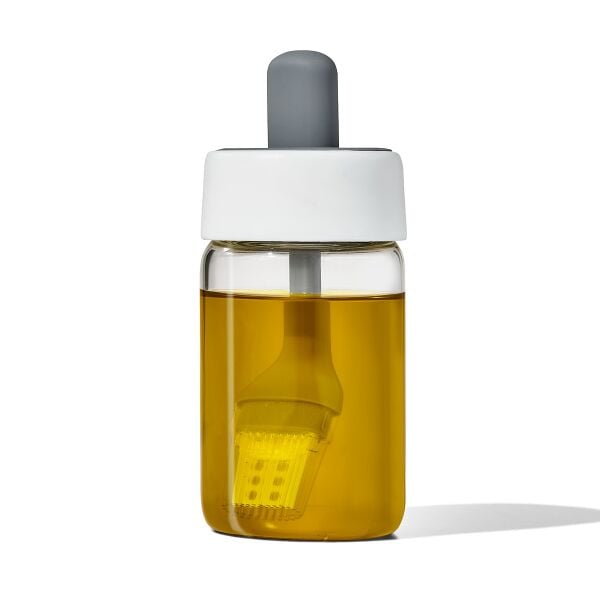 Glass Oil Bottle and Silicone Brush Set U5