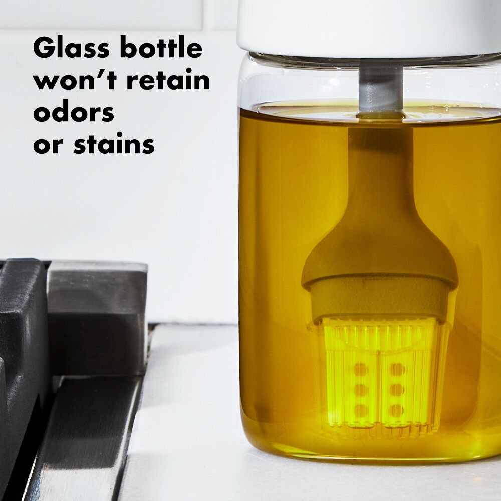 Glass Oil Bottle and Silicone Brush Set U5