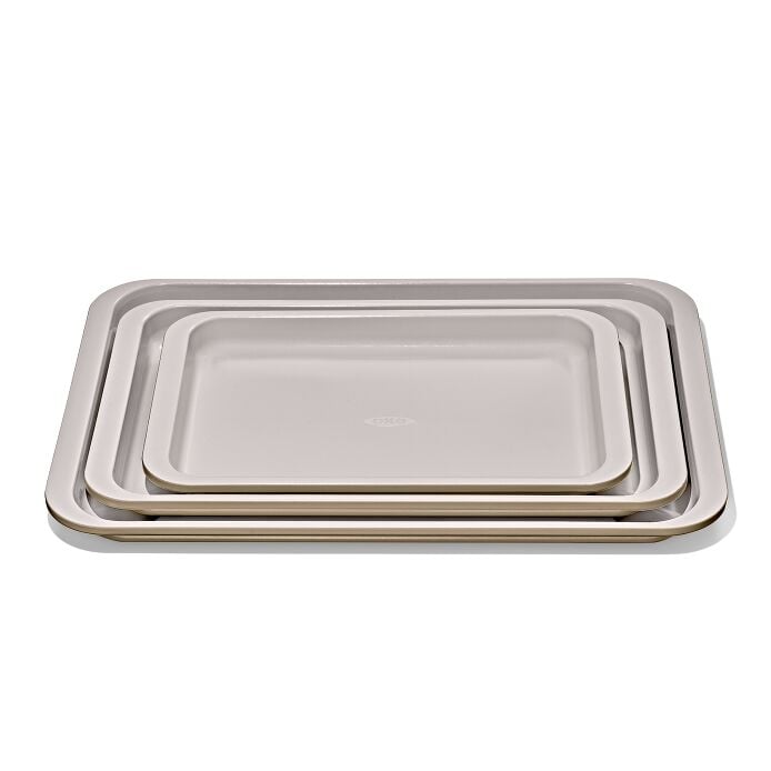 Non-Stick Pro Ceramic Coated Metal Bakeware 3 Pc Set O8