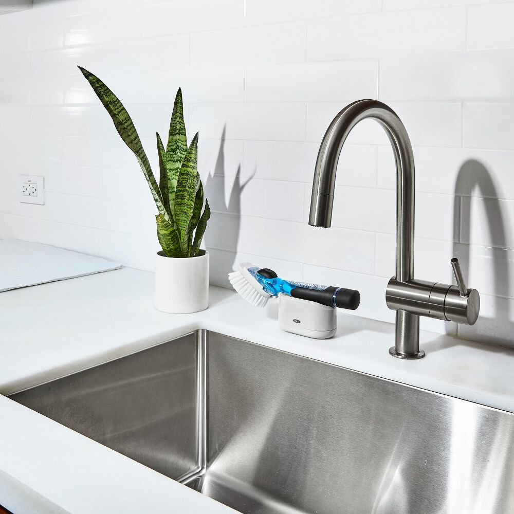 Soap Dispensing Dish Brush Storage Set U3