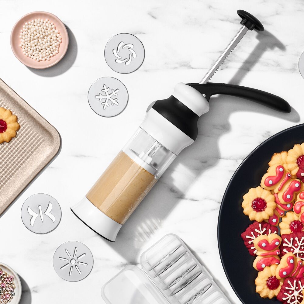 Holiday Cookie Press and Disk Set Bundle I6