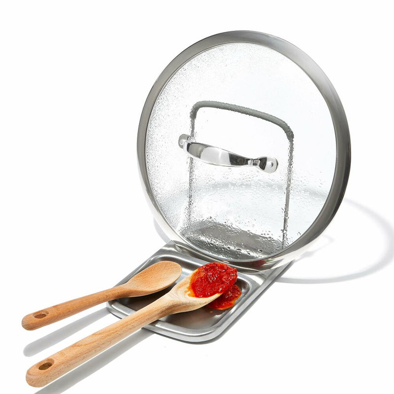 Stainless Steel Spoon Rest with Lid Holder N1