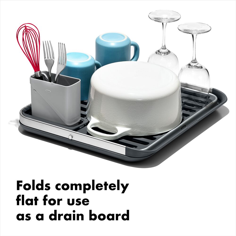 OXO Good Grips Aluminum Fold Flat Dish Rack A0