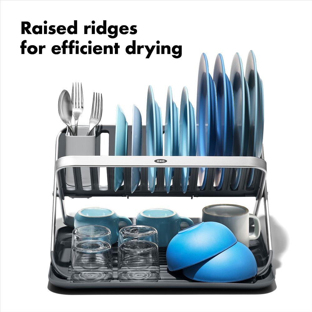 OXO Good Grips Aluminum Fold Flat Dish Rack A0