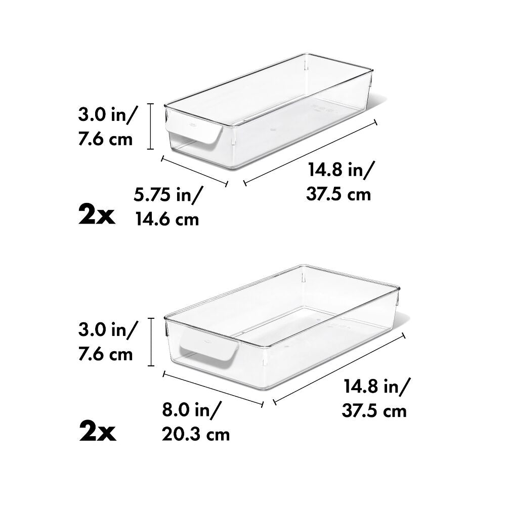 4 Piece Refrigerator Storage Bin Starter Set A7