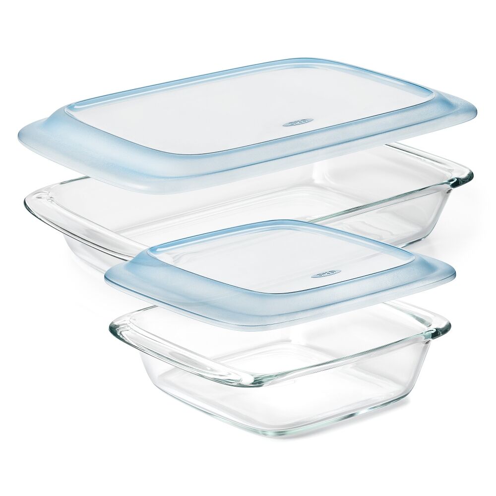 Glass Baking Dish with Lid (2.0 Qt) and Glass Baking Dish with Lid (3.0 Qt) Bundle B5