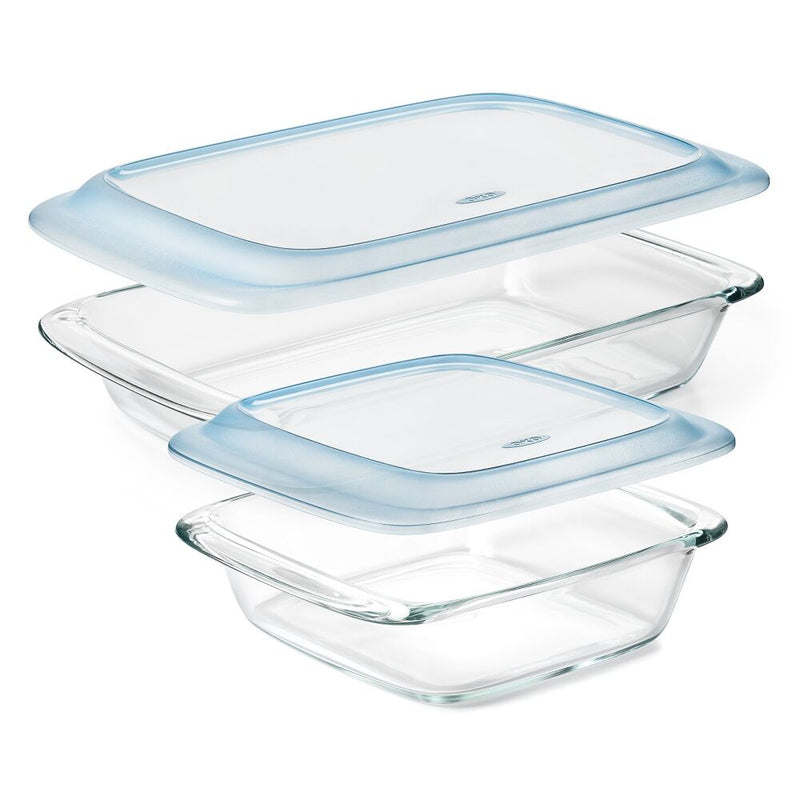 Glass Baking Dish with Lid (2.0 Qt) and Glass Baking Dish with Lid (3.0 Qt) Bundle B5