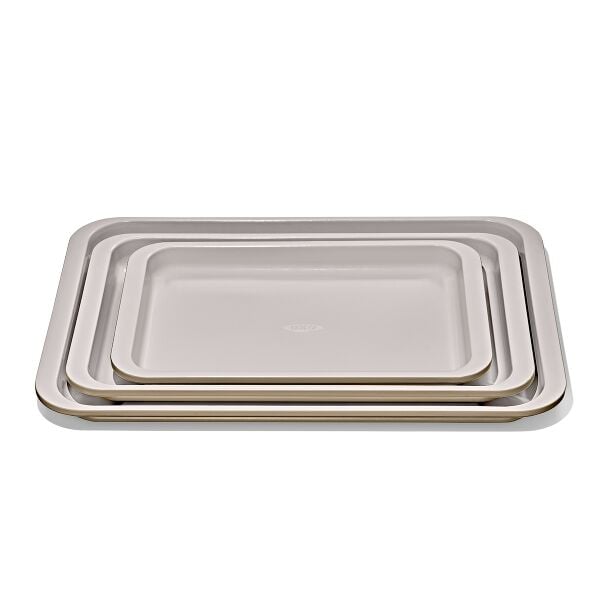 Non-Stick Pro Ceramic Coated Metal Bakeware 3 Pc Set O8