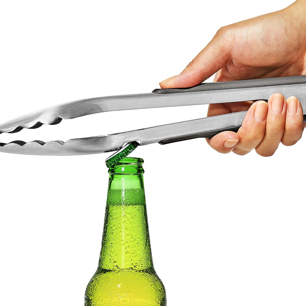 OXO Outdoor 10.5in Camp Stove Tongs with Bottle Opener P1