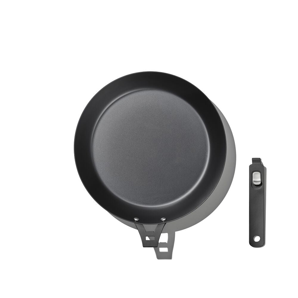 Outdoor 12-inch Carbon Steel Pan with Removable Handle E5