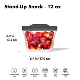 Outdoor Silicone Reusable Stand Up Snack Bag (12 oz) D6