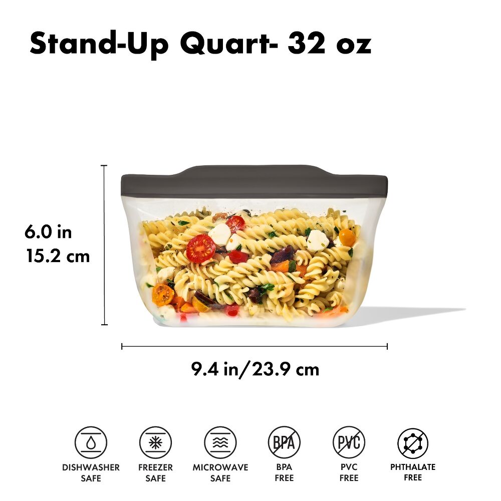 Outdoor Silicone Reusable Stand Up Bag Quart (32 oz) G5