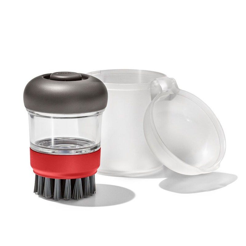Outdoor Soap Dispensing Dish Brush with Storage Case F7