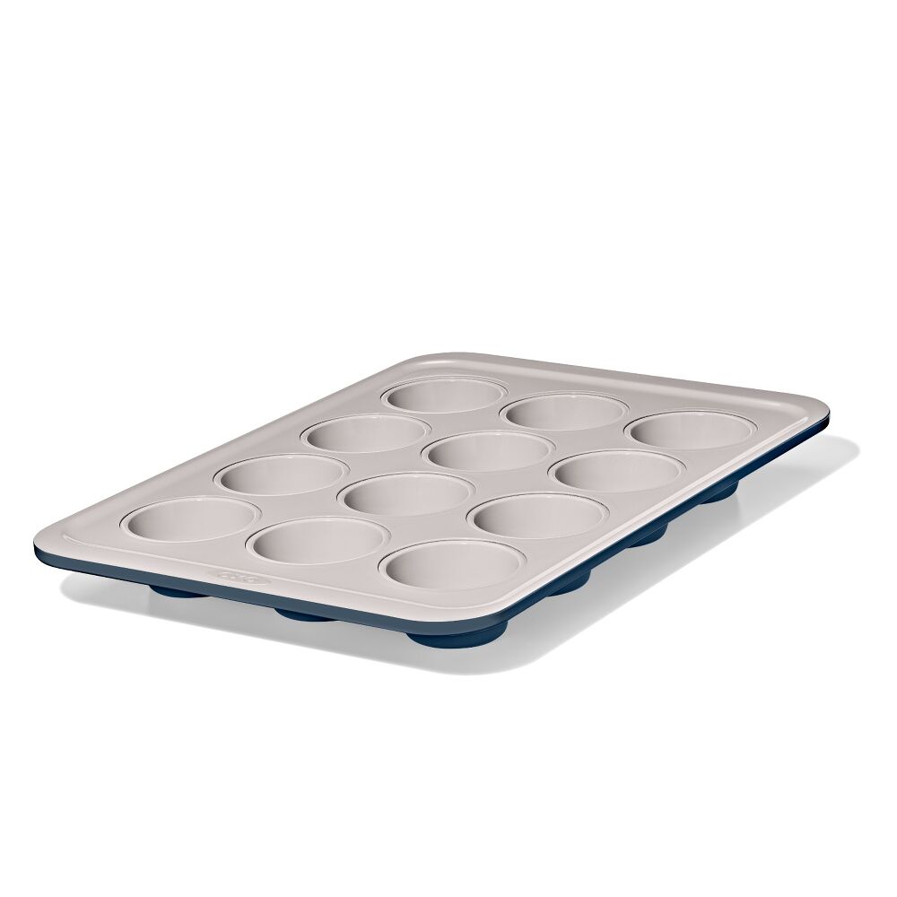 Non-Stick Pro Ceramic Coated Metal Bakeware 12 Cup Muffin Pan X3